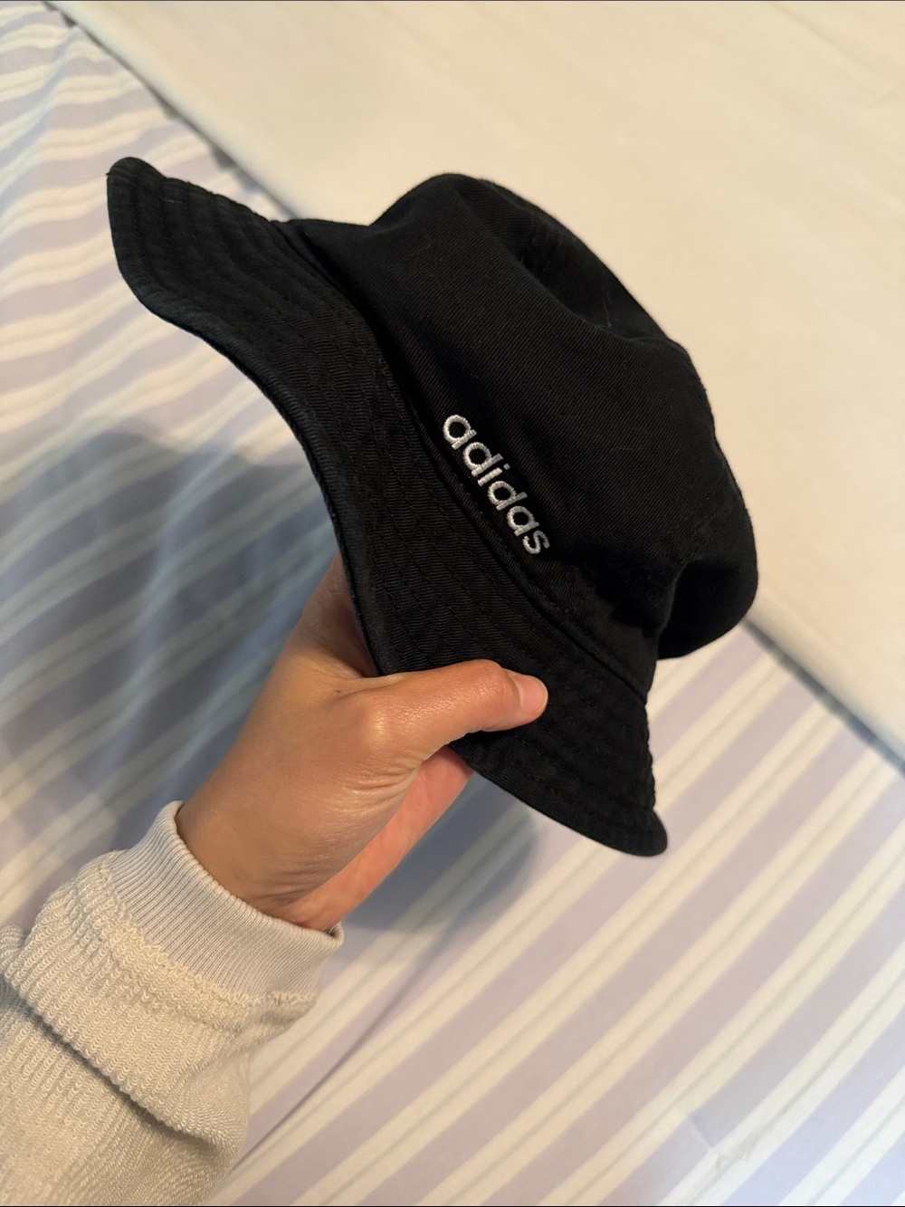 adidas Black Embroidered Logo Bucket Hat